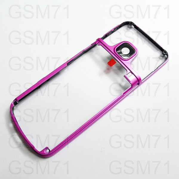 Nokia 6700 Classic - средняя часть корпуса с защитным стеклом камеры (Pink) Original