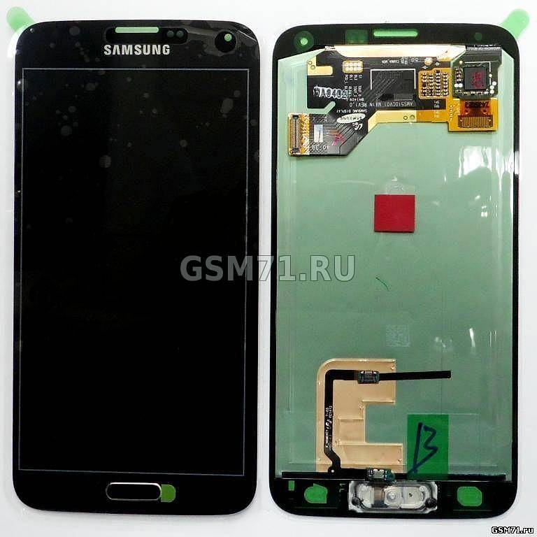 Samsung G900F, G900H Galaxy S5 - дисплей с сенсорным стеклом, кнопкой Home (Black) Original