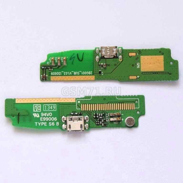 Philips W6500 - плата зарядки micro USB, микрофон Original