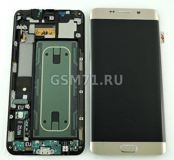 Samsung G928F Galaxy S6 Edge+ - дисплей с сенсорным стеклом в рамке (Gold) Original