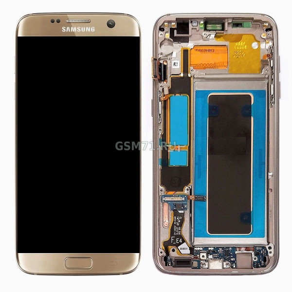 Samsung G935F Galaxy S7 EDGE - дисплей с сенсорным стеклом на передней панели со шлейфом зарядки (Gold) Original