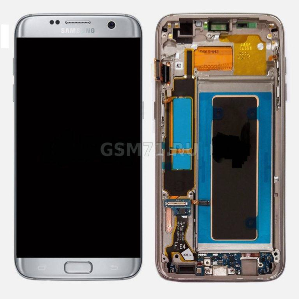 Samsung G935F Galaxy S7 EDGE - дисплей с сенсорным стеклом на передней панели со шлейфом зарядки (Silver) Original