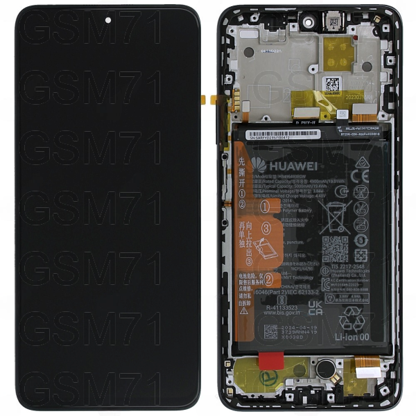 Huawei Nova Y90 (CTR-LX1) - дисплейный модуль в рамке с АКБ (Black) Original