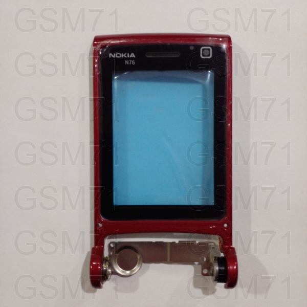 Nokia N76 - возвратный механизм, с рамкой с внутренним стеклом (Red) Original