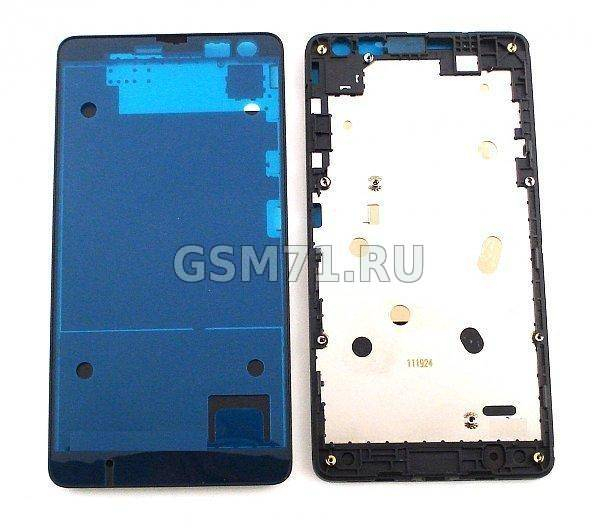 Microsoft-535_frame Microsoft 535 Lumia (RM-1090) - передняя панель с установочным скотчем сенсорного стекла (Black) Original