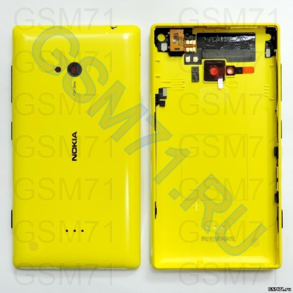 Nokia 720 Lumia - задняя панель с разъемом гарнитуры (Yellow) Original