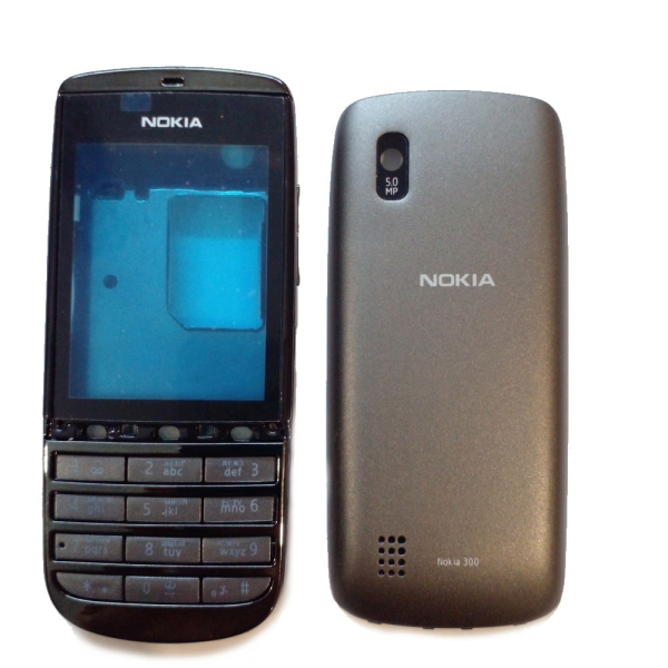 Nokia 300 Asha - корпус в полном сборе (Black) Copy AA