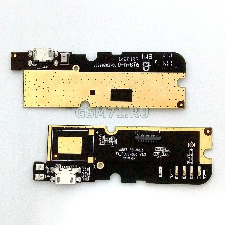 Philips S327 - SUB плата с разъемом micro USB, микрофоном Original