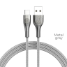 Кабель (Type-C) "HOCO" U59 Touch light (Grey) 1,2m